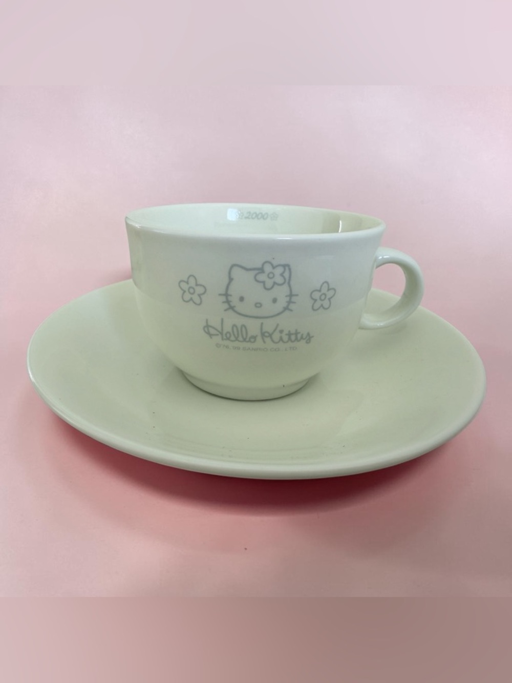 Rare Vintage Sanrio Japan Hello Kitty Cup
and Saucer White 2000
